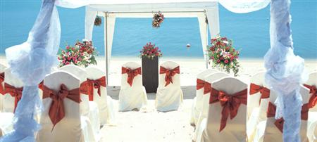 Beach wedding setup