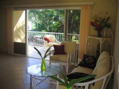 Looking to front balcony from living room